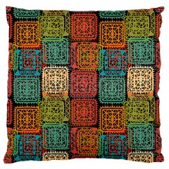 Stract Decorative Ethnic Seamless Pattern Aztec Ornament Tribal Art Lace Folk Geometric Background C Large Cushion Case (two Sides) by BangZart