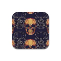 Skull Pattern Rubber Square Coaster (4 Pack)  by BangZart