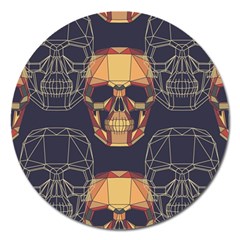 Skull Pattern Magnet 5  (round) by BangZart