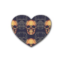 Skull Pattern Rubber Coaster (heart)  by BangZart