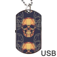 Skull Pattern Dog Tag Usb Flash (two Sides) by BangZart