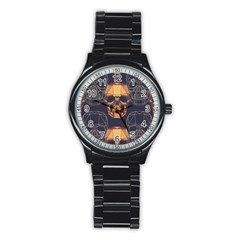 Skull Pattern Stainless Steel Round Watch by BangZart