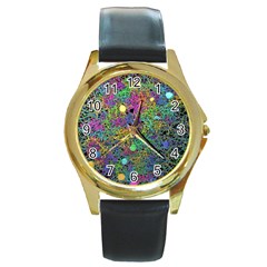 Starbursts Biploar Spring Colors Nature Round Gold Metal Watch by BangZart