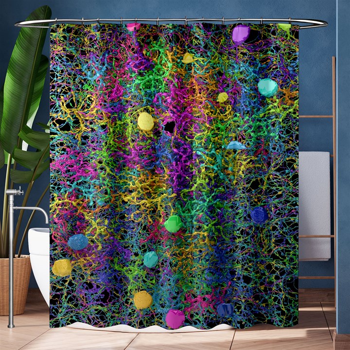 Starbursts Biploar Spring Colors Nature Shower Curtain 60  x 72  (Medium) 