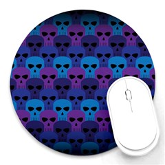 Skull Pattern Wallpaper Round Mousepads by BangZart