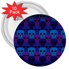 Skull Pattern Wallpaper 3  Buttons (10 Pack)  by BangZart