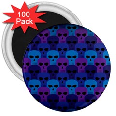 Skull Pattern Wallpaper 3  Magnets (100 Pack) by BangZart