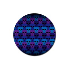 Skull Pattern Wallpaper Rubber Coaster (round)  by BangZart