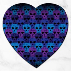 Skull Pattern Wallpaper Jigsaw Puzzle (heart) by BangZart