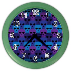 Skull Pattern Wallpaper Color Wall Clocks by BangZart