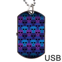 Skull Pattern Wallpaper Dog Tag Usb Flash (two Sides) by BangZart