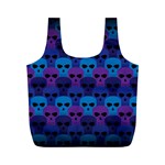 Skull Pattern Wallpaper Full Print Recycle Bags (M)  Front