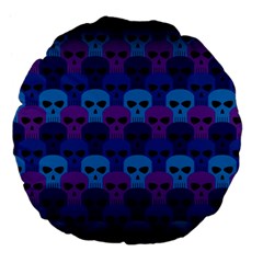 Skull Pattern Wallpaper Large 18  Premium Flano Round Cushions by BangZart