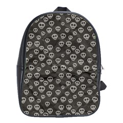 Skull Halloween Background Texture School Bags(large)  by BangZart