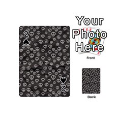 Skull Halloween Background Texture Playing Cards 54 (mini)  by BangZart