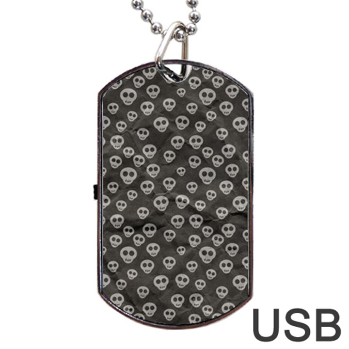 Skull Halloween Background Texture Dog Tag USB Flash (One Side)