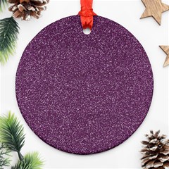 Purple Colorful Glitter Texture Pattern Ornament (round) by paulaoliveiradesign