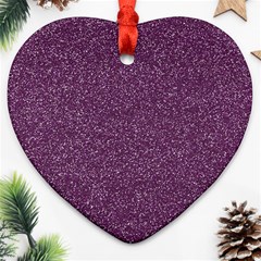 Purple Colorful Glitter Texture Pattern Ornament (heart) by paulaoliveiradesign