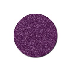 Purple Colorful Glitter Texture Pattern Rubber Round Coaster (4 Pack)  by paulaoliveiradesign