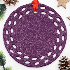 Purple Colorful Glitter Texture Pattern Ornament (round Filigree) by paulaoliveiradesign