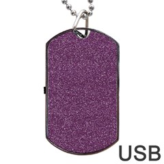 Purple Colorful Glitter Texture Pattern Dog Tag Usb Flash (two Sides)