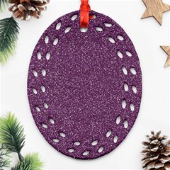 Purple Colorful Glitter Texture Pattern Ornament (oval Filigree) by paulaoliveiradesign