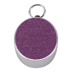 Purple Colorful Glitter Texture Pattern Mini Silver Compasses by paulaoliveiradesign