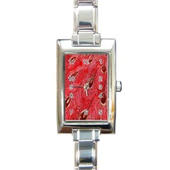 Red Peacock Floral Embroidered Long Qipao Traditional Chinese Cheongsam Mandarin Rectangle Italian Charm Watch by BangZart