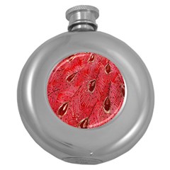 Red Peacock Floral Embroidered Long Qipao Traditional Chinese Cheongsam Mandarin Round Hip Flask (5 Oz) by BangZart