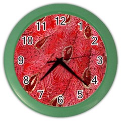 Red Peacock Floral Embroidered Long Qipao Traditional Chinese Cheongsam Mandarin Color Wall Clocks by BangZart