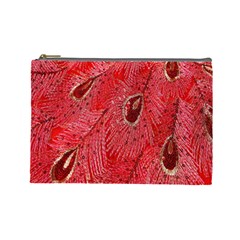 Red Peacock Floral Embroidered Long Qipao Traditional Chinese Cheongsam Mandarin Cosmetic Bag (large)  by BangZart