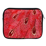 Red Peacock Floral Embroidered Long Qipao Traditional Chinese Cheongsam Mandarin Apple iPad 2/3/4 Zipper Cases Front