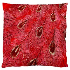 Red Peacock Floral Embroidered Long Qipao Traditional Chinese Cheongsam Mandarin Large Flano Cushion Case (two Sides) by BangZart