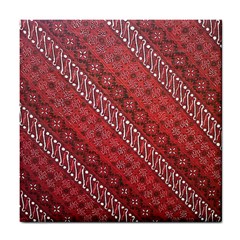 Red Batik Background Vector Tile Coasters by BangZart