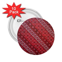 Red Batik Background Vector 2 25  Buttons (10 Pack)  by BangZart