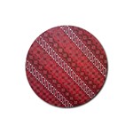 Red Batik Background Vector Rubber Coaster (Round)  Front