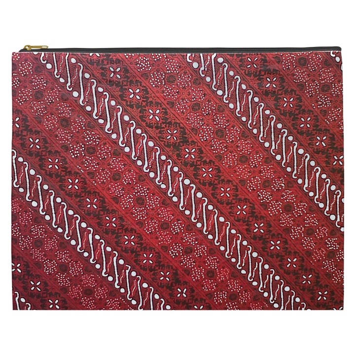 Red Batik Background Vector Cosmetic Bag (XXXL) 