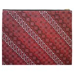 Red Batik Background Vector Cosmetic Bag (XXXL)  Back