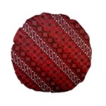 Red Batik Background Vector Standard 15  Premium Round Cushions Back