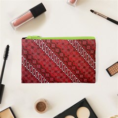 Red Batik Background Vector Cosmetic Bag (xs) by BangZart