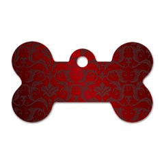 Red Dark Vintage Pattern Dog Tag Bone (two Sides) by BangZart