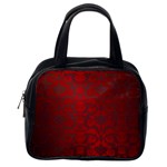 Red Dark Vintage Pattern Classic Handbags (2 Sides) Back