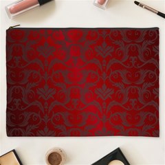 Red Dark Vintage Pattern Cosmetic Bag (xxxl)  by BangZart