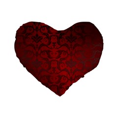 Red Dark Vintage Pattern Standard 16  Premium Heart Shape Cushions by BangZart