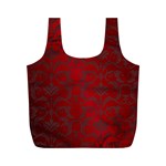 Red Dark Vintage Pattern Full Print Recycle Bags (M)  Front