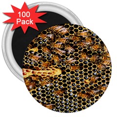 Queen Cup Honeycomb Honey Bee 3  Magnets (100 Pack) by BangZart