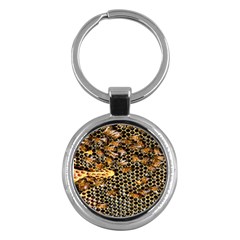 Queen Cup Honeycomb Honey Bee Key Chains (round)  by BangZart