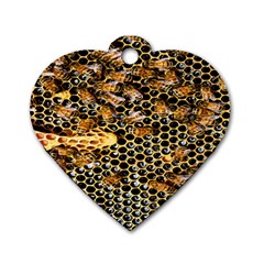 Queen Cup Honeycomb Honey Bee Dog Tag Heart (one Side) by BangZart