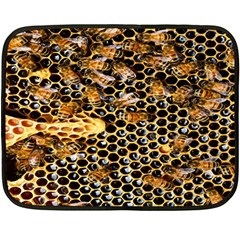 Queen Cup Honeycomb Honey Bee Double Sided Fleece Blanket (mini)  by BangZart