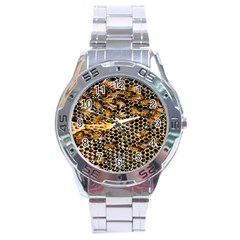 Queen Cup Honeycomb Honey Bee Stainless Steel Analogue Watch by BangZart